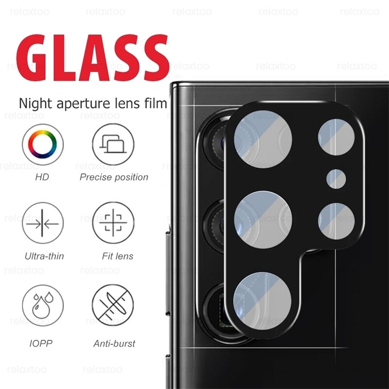 S22Ultra Objektiv Schutzhülle 2Stck 3D Gebogen Gehärtetem Glas Kamera Schutz Abdeckung Für Samsung Galaxis S22 S 22 Ultra s22 + Fundas