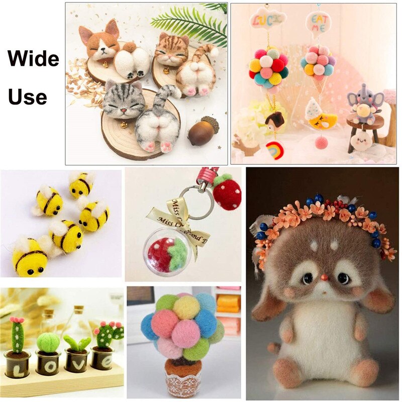 Nonvor Diy Naaldvilten Kit 40 Kleuren Wol Vilten Fiber Materialen Wolvilt Gereedschap Voor Gevilt Dier Maken Voor Beginners