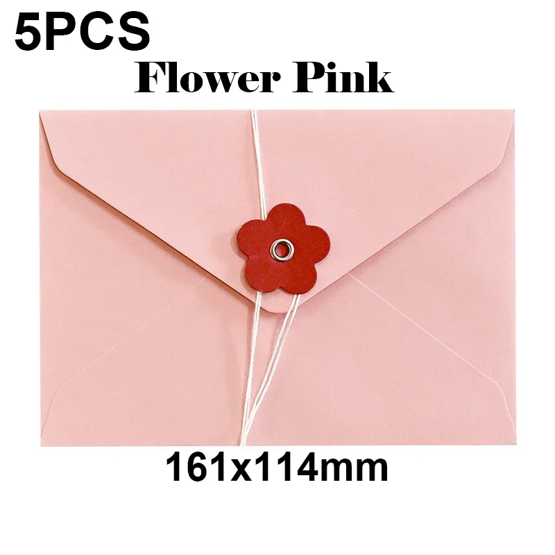 5 sztuk Kawaii kocham serce koperty kwiatowe 200gsm koperty papierowe na podkładki listowe DIY zaproszenia ślubne okładka torba robić pakowania prezentów: Burgundowy