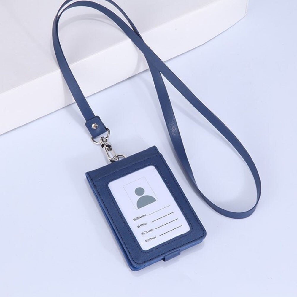Kaarthouder Neck Strap Met Lanyard Badge Houder Personeel Id-kaart Bus Id Houders Stationaire Office Kaarthouder levert: navy blue