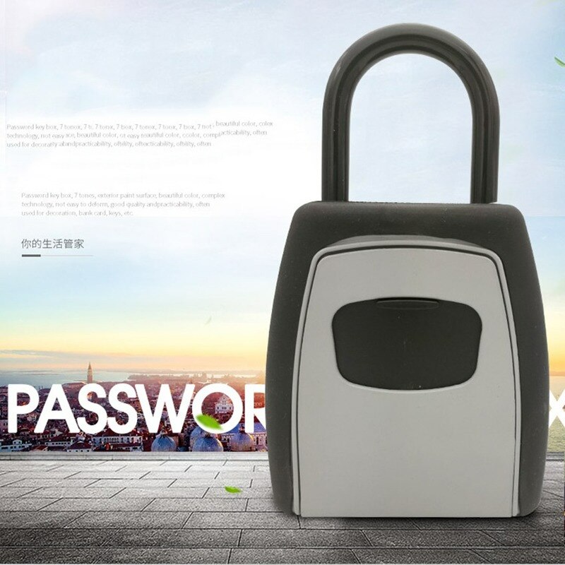 Key Storage Lock Box Safe Box Keys Storage Box Padlock Use Password Lock Alloy Material Keys Hook Security Organizer Boxes
