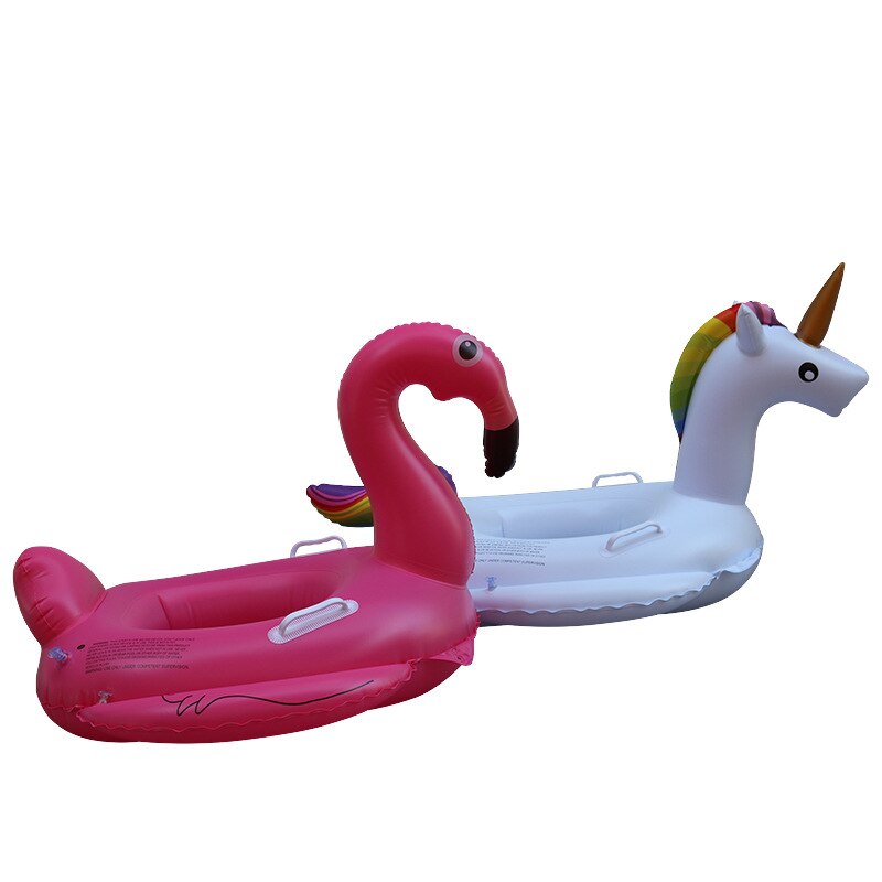 Inflatable Animal Swan Peacock Pink Flamingo Kids Toddler Safe Swimming Ring Children Water Seat Pool Protector Physical