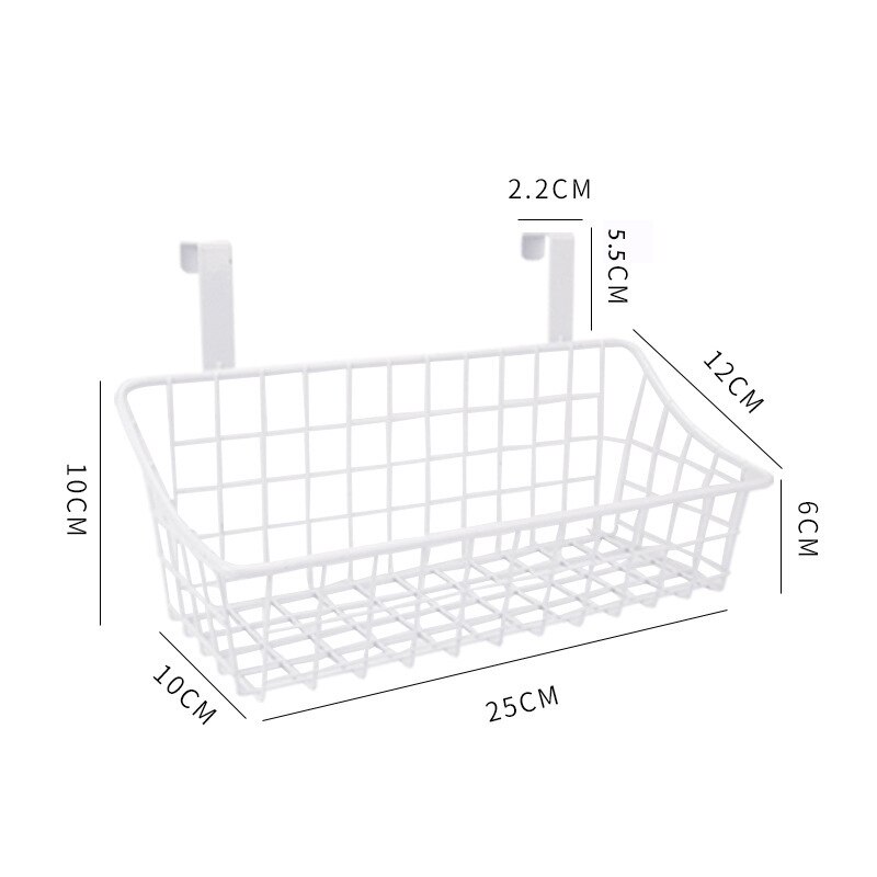 Hängen Küche Organisatoren Lagerung Körbe Metall Küche Ablauf Korb Hause Büro Lagerung Küche Bad Veranstalter Halter: White Small