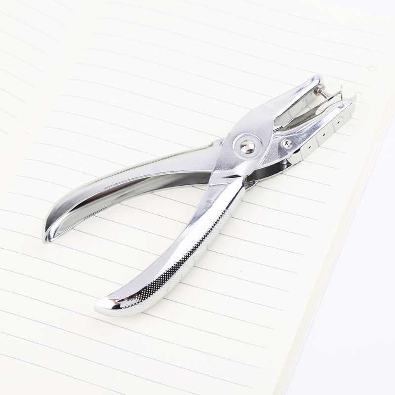 School Office Metal Single Hole Puncher Hand Paper Punch Scrapbooking Punches 6 Pages 3mm R9JA
