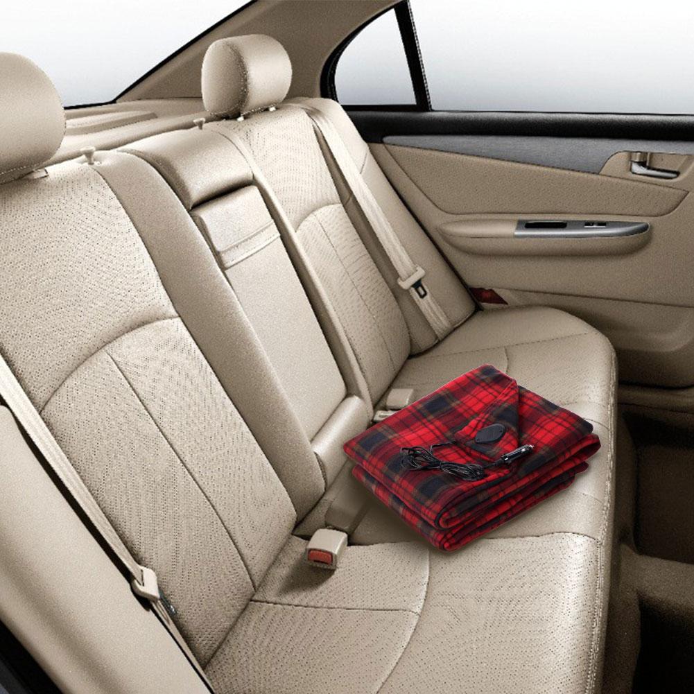 Manta de calefacción del coche de 12V, 42-54W, ahorro de energía, calefacción rápida, cálida, eléctrica, terciopelo suave, accesorio para Otoño e Invierno