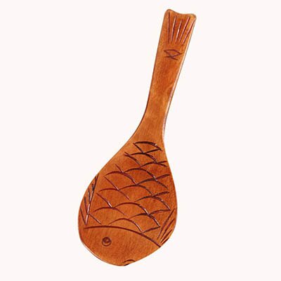 1pc söta fiskar form bambu ris skopa sked servis kök träsked matlagningsredskap verktyg användbart 1060b: B