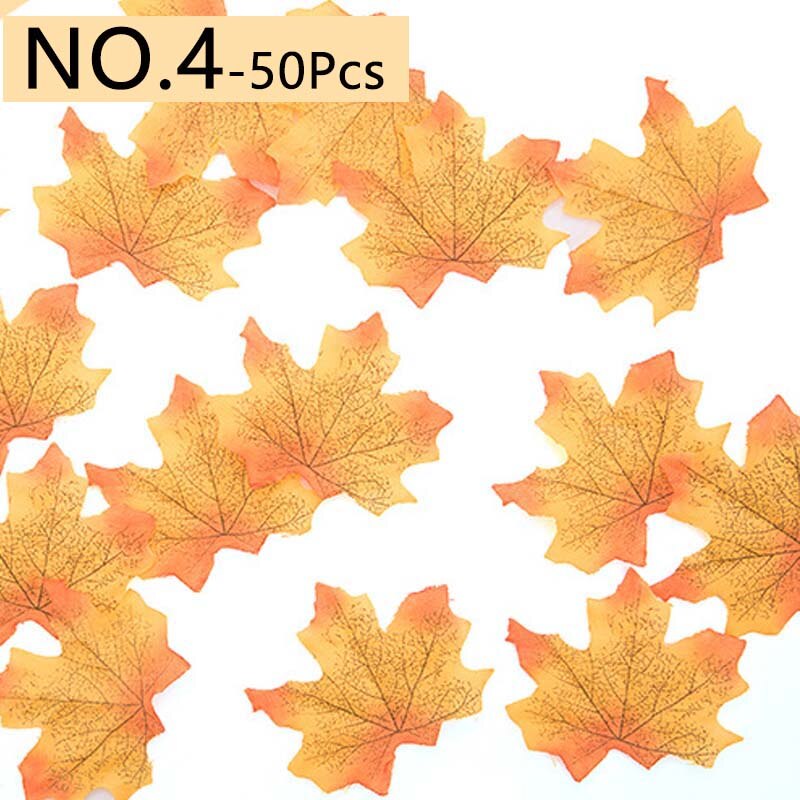 50 Teile/satz Ahorn Blätter Künstliche Simulation Blätter Halloween Herbst Blätter Weihnachten Hochzeit Tisch Dekorationen Thanksgiving Tag: 04