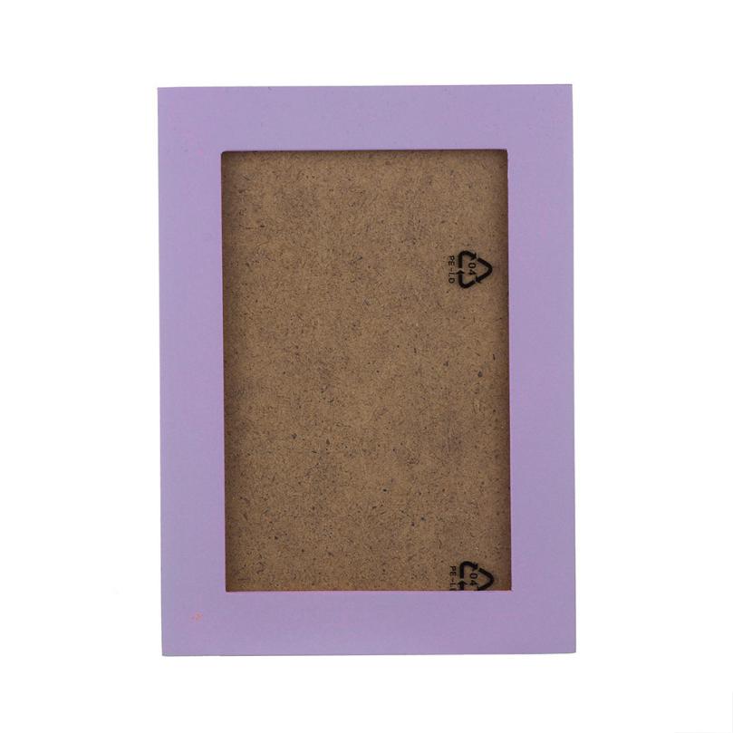 12 Colors Wood Photo Frame 15x11.5cm 1PC Simple Wooden Picture Frame Home Decor Wall Mounted Hanging Photo Frame 35: Purple 