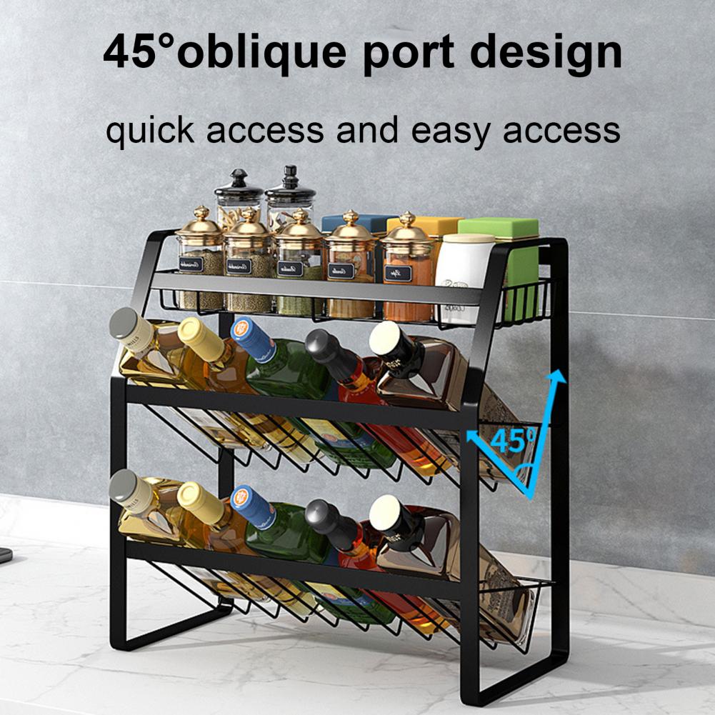 Modern Wall-mounted Spice Rack Easy to Install Seasoning Bracket Space-saving for Household