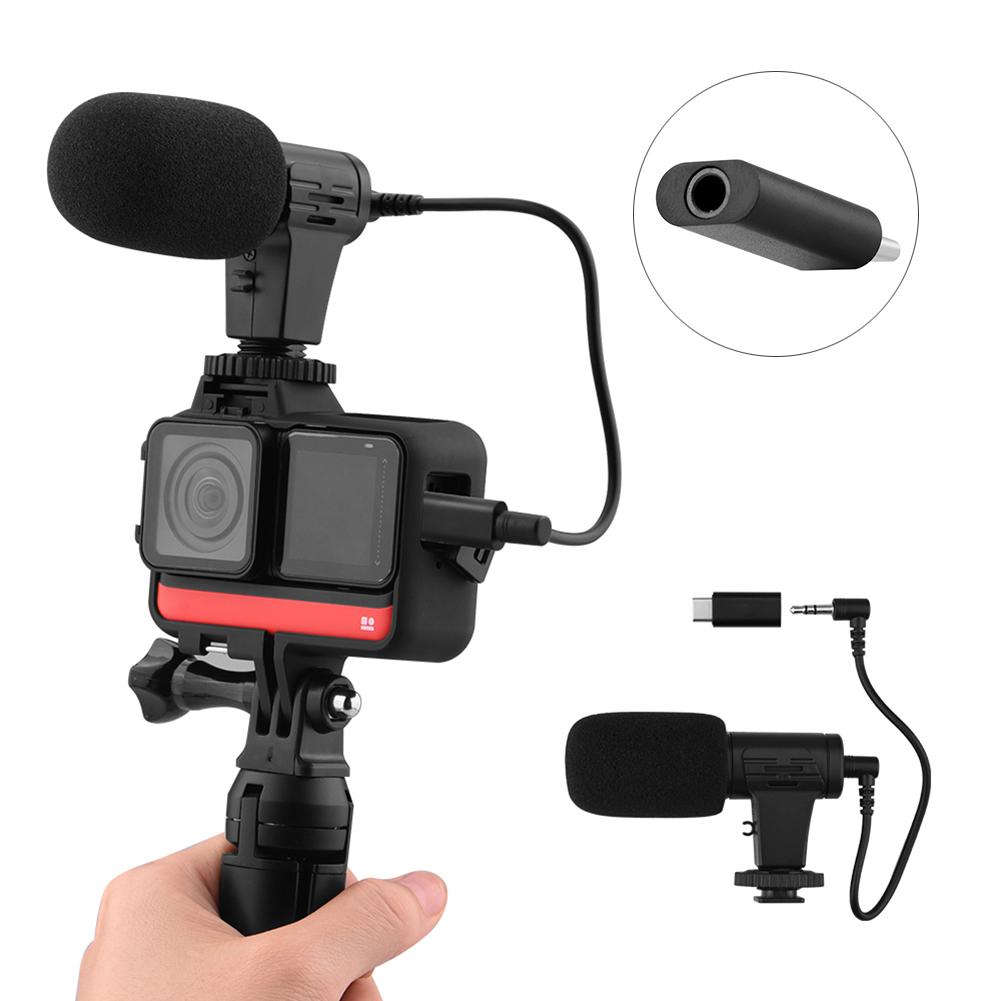3.5mm Recording Video Microphone Mic Adapter for Insta360 One R Action Camera