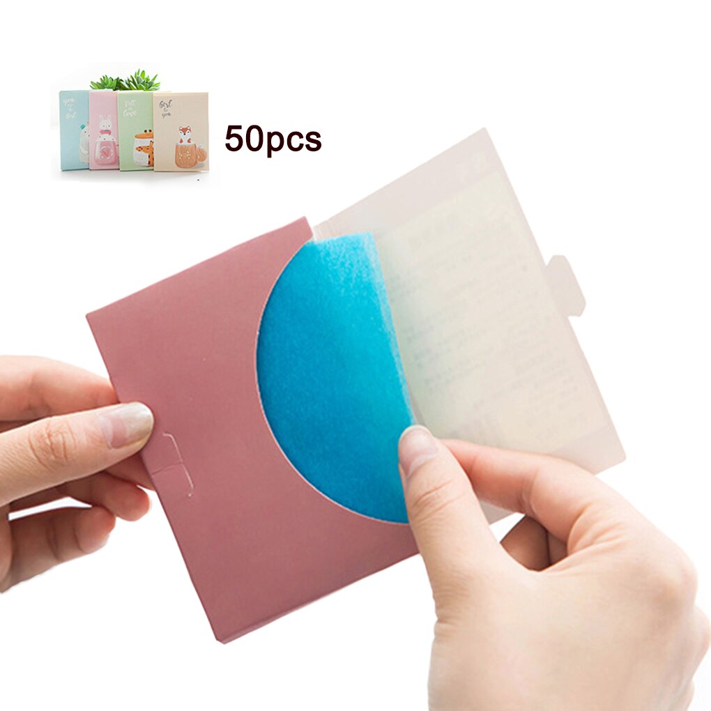 50 Stks/set Draagbare Facial Absorberend Papier Olie Controle Doekjes Absorberende Vel Vette Gezicht Reinigen Matten Tissue