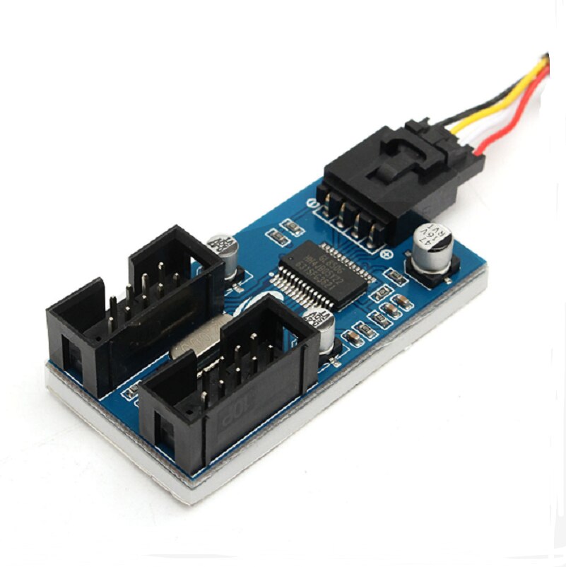 USB 2.0 Male 1 to 2 9Pin USB header Female Cable Card USB2.0 to 9-Pin USB HUB USB 2.0 9 pin Connector Port Multilier