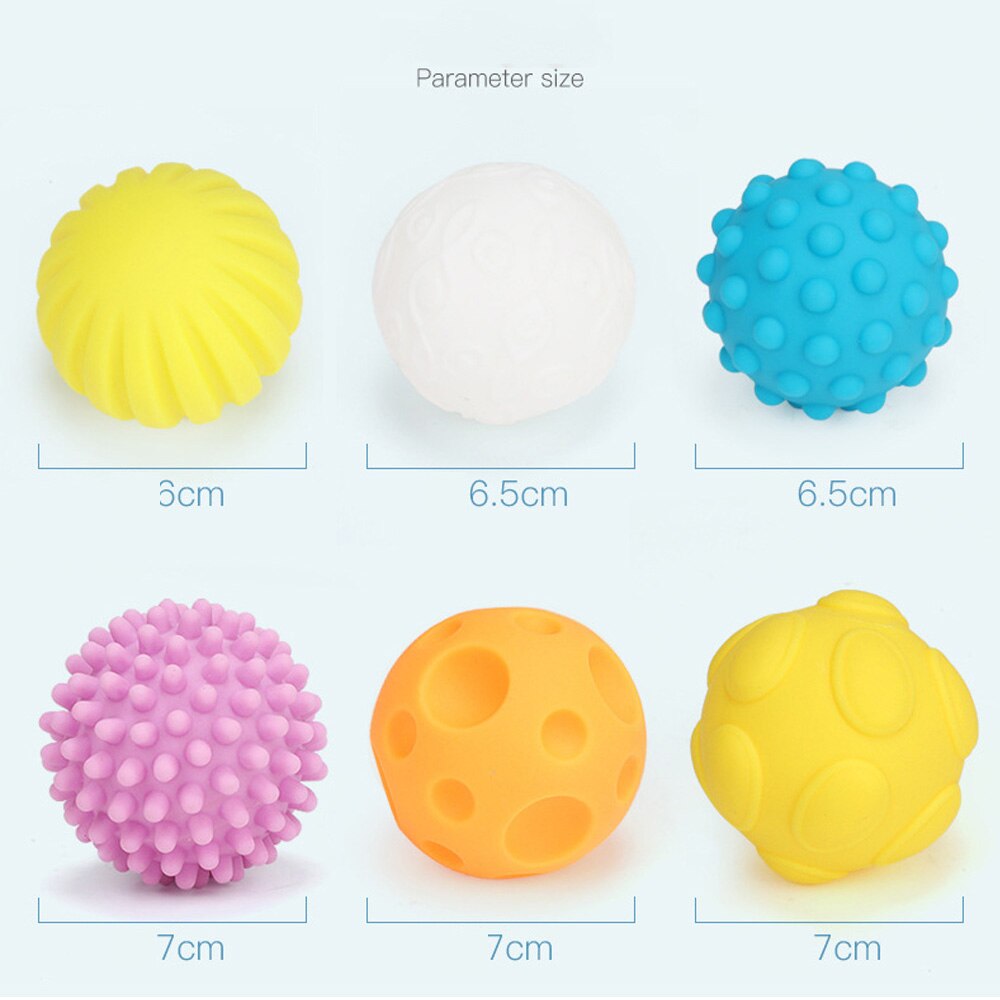 6/11pcs Rubber BPA Free Balls Multi-Texture Baby Sensing Ball Develop Tactile Senses Touch Hand Teether Training Soft Balls Toys