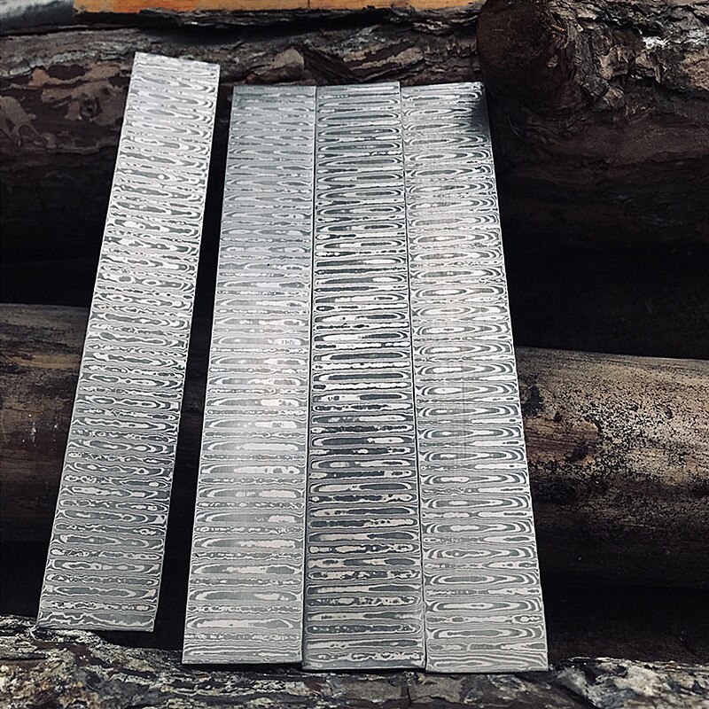 VG10 Sandwich Damascus steel forging raw material knife strip knife embryo patterned steel strip DIY pattern Melaleuca 1PCS: F