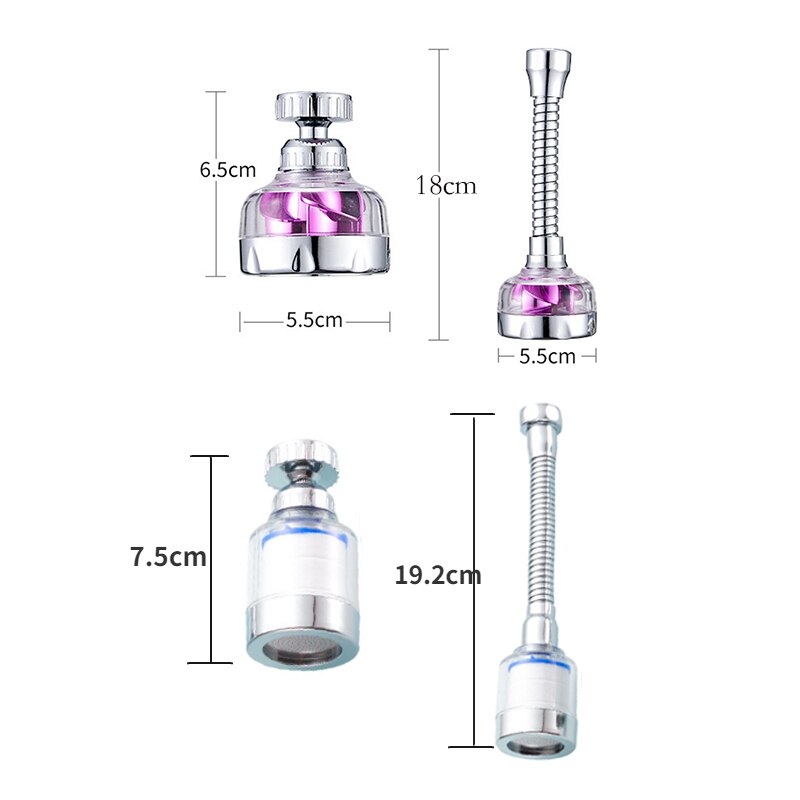 360 ° Rotatie Keukenkraan Badkamer Kraan Beluchter Waterbesparing Hoge Druk Nozzle Tap Adapter Badkamer Sink Spray Douche