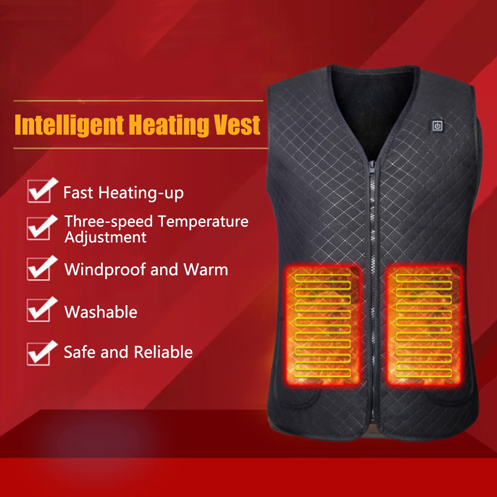 Chaleco inteligente con interruptor dual para hombre, chaqueta con calefacción eléctrica de 3 zonas, ropa deportiva, chaqueta acolchada con calefacción USB
