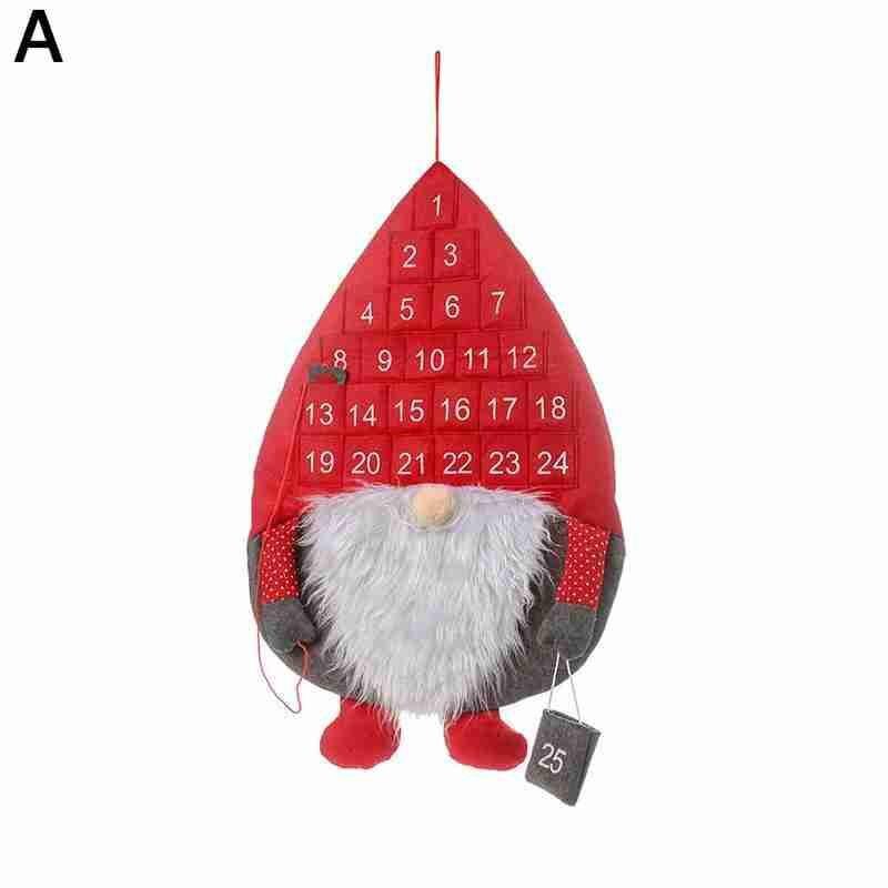 1pc Calendrier Avent Christmas Advent Calendar Forest Old Man Cloth Calendar Hanging Pendant Christmas Decor Calendrier Avent: A