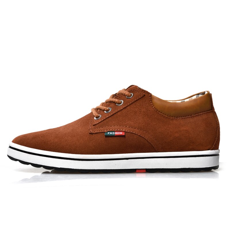 Men Shoes Elevator Sneakers Height Increase Insole 6CM Sport Black Blue Brown: Orange / 43