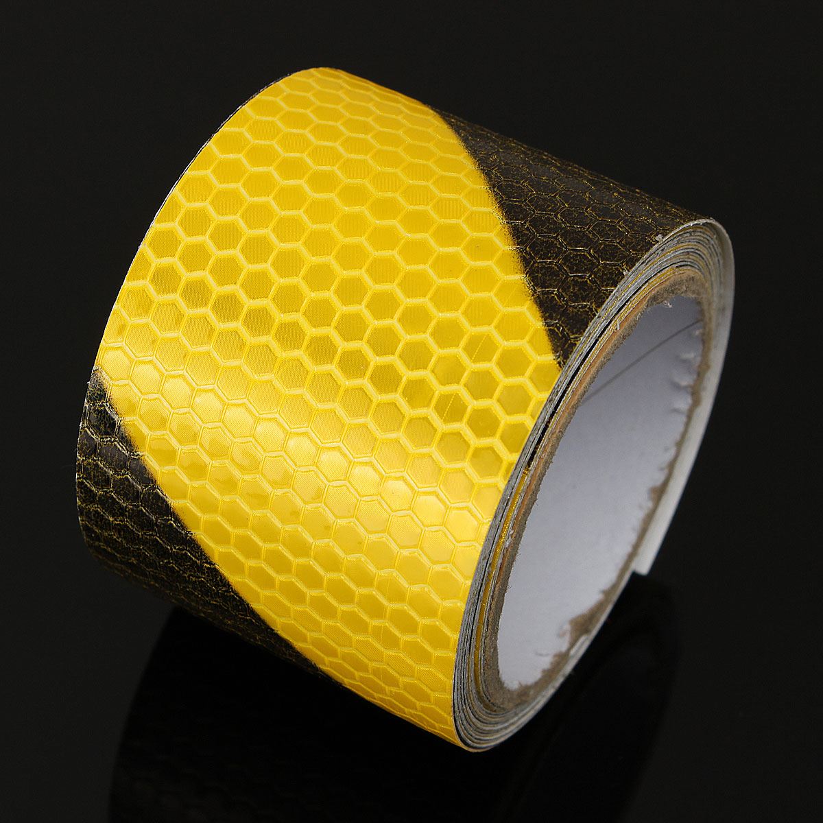 Sort gul reflekterende sikkerhedsadvarsel iøjnefaldende tape film klistermærke 300cm x 5cm arbejdsplads sikkerhedsforsyninger advarselsbånd