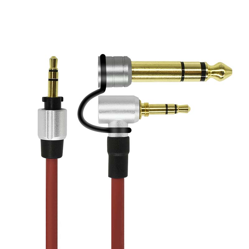 Adecuado para Beats by dr.dre Pro Detox cable de auriculares cable de extensión de resorte de interfaz de 3,5 mm con adaptador de 6,5 mm