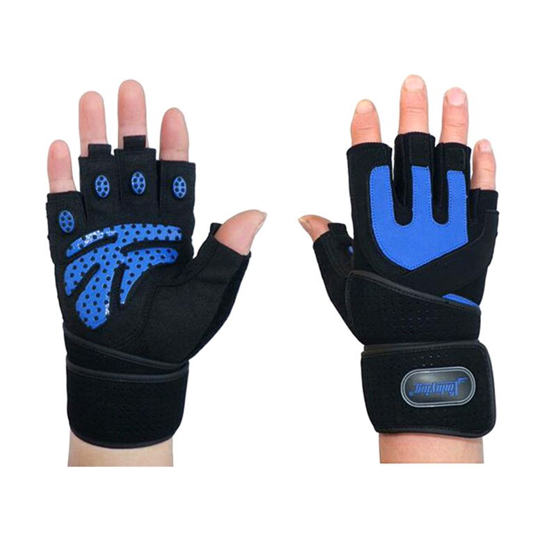 XINLUYING Gym Crossfit luva Fitness Gloves Long Wrist Belt Body Building powerlifting equipment Gloves Barbell Dumbbell pull