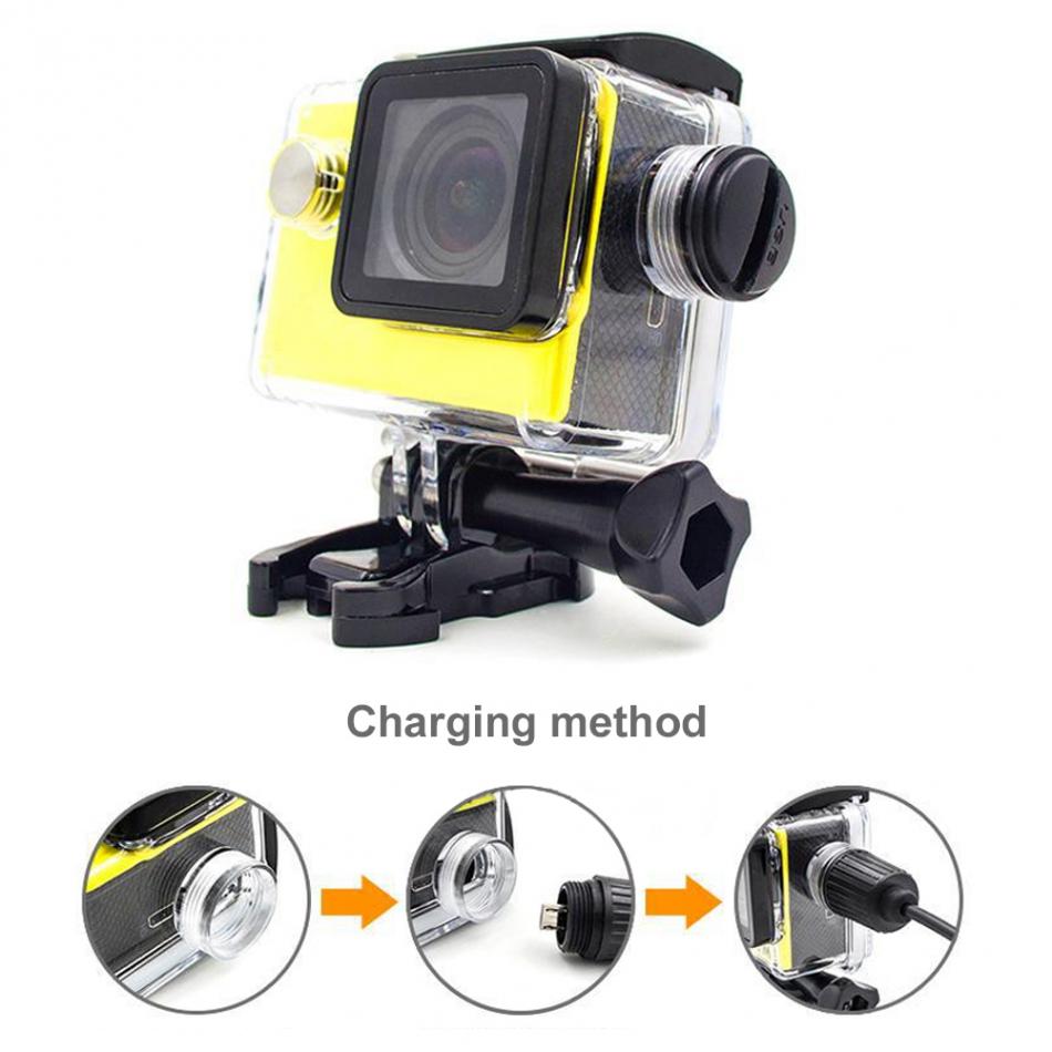 Voor SJCAM SJ4000 Sj7000 sj9000 Camera Accessoires Waterdichte Case Charger shell USB Kabel C30 H9 A8 C4 Voor Motocycle Clownfish