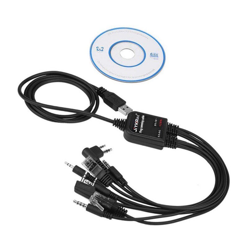 Câble de programmation USB 8 en 1 multifonctionnel Compatible pour talkie-walkie KENWOOD/QuanSheng/HYT/Motorola/YAESU/ICOM Radio