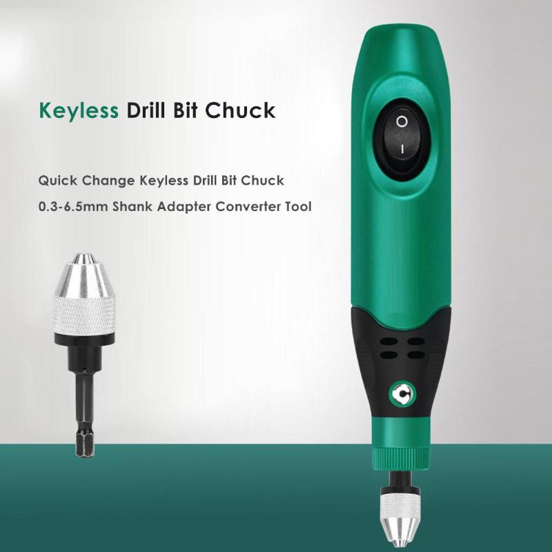 Quick Change Keyless Drill Bit Chuck 0.3-6.5mm Hex Shank Adapter Converter Tool Drill Chuck