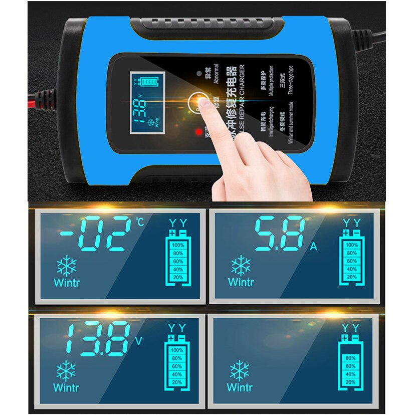 12 V 6A LCD Clever Schnelles Auto Batterie Ladegerät für Auto Motorrad Blei-Säure AGM Gel Batterien Intelligente Ladung 12 V Volt 6 EINE Ampere