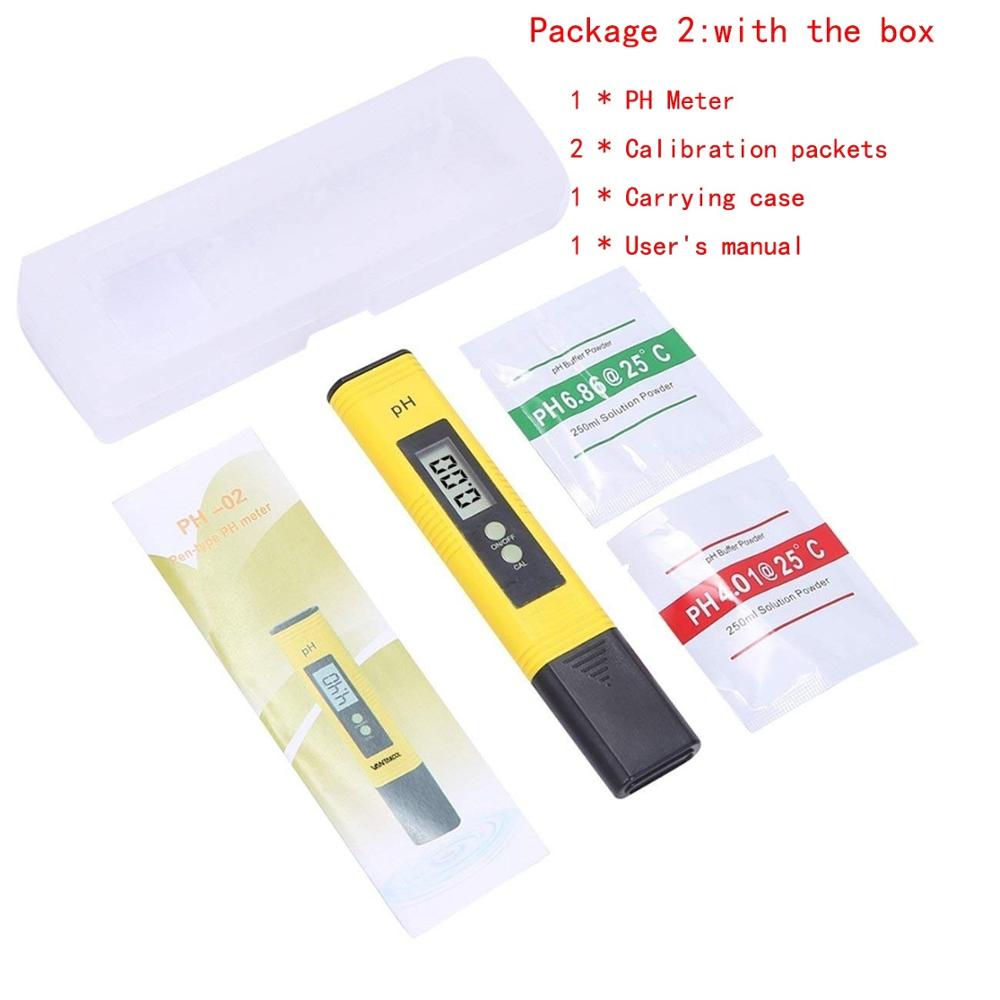 PH Meter 0.01 PH High Precision Water Tester with 0-14 PH Measurement Range LED Digital ph Tester Measuring Instruments: WITH BOX
