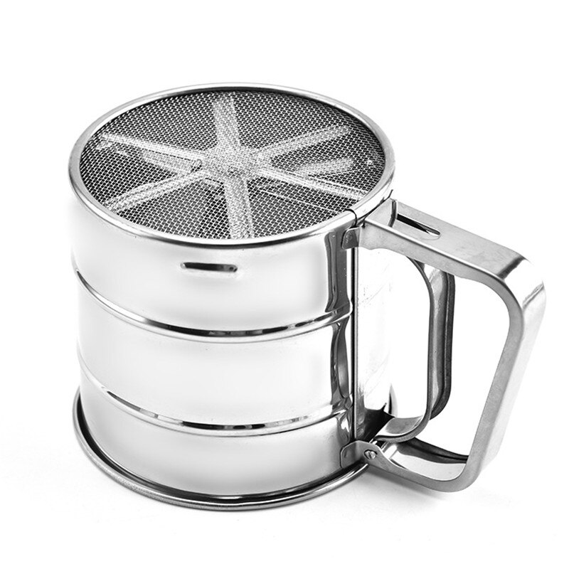 ZK20 Stainless Steel Sieve Cup Powder Sieve Mesh Kitchen Gadget For Cakes Hand-Screened Sugar Mesh Sieve Baking Sieve Strainer