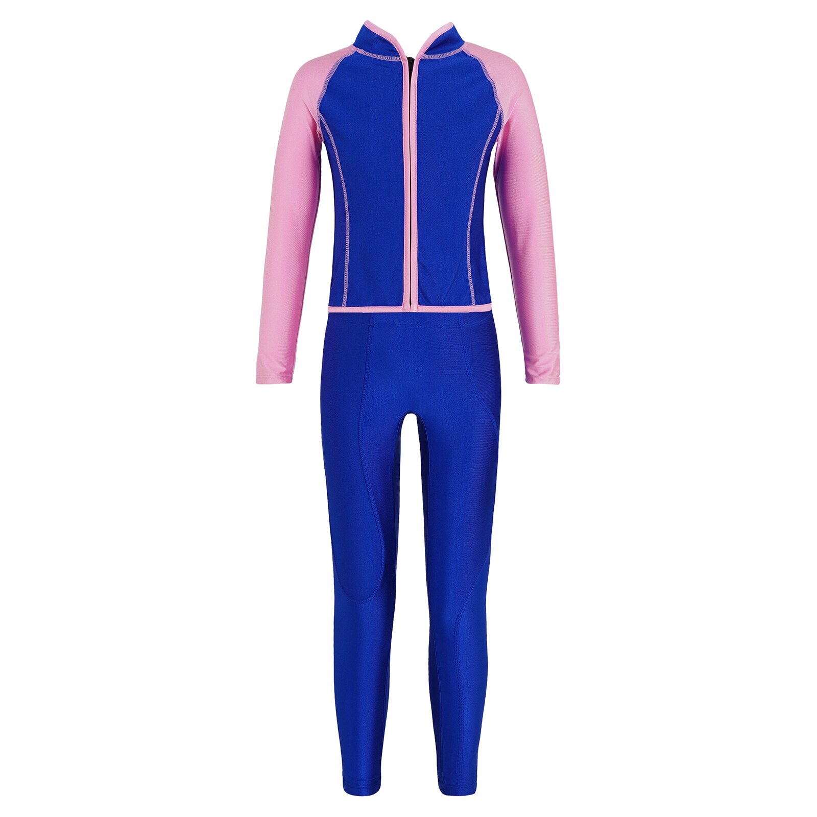 Toddler Girls Swimsuit Two-Piece Swimming Diving Bathing Suits Swimwear Long Sleeves Front Zipper Tops and Pants Set Rash Guards: 4