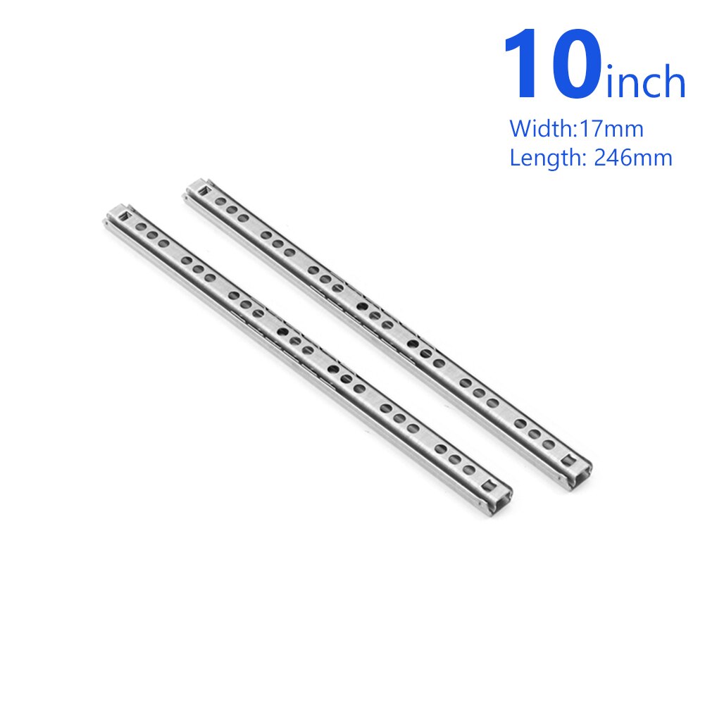 17Mm Breed Micro Gids Staal Bal 2 Stukken Staal Bal 2 Fold Bal Slide Kasten Lade Stalen Bal Slide lade Kast Slides: 246mm