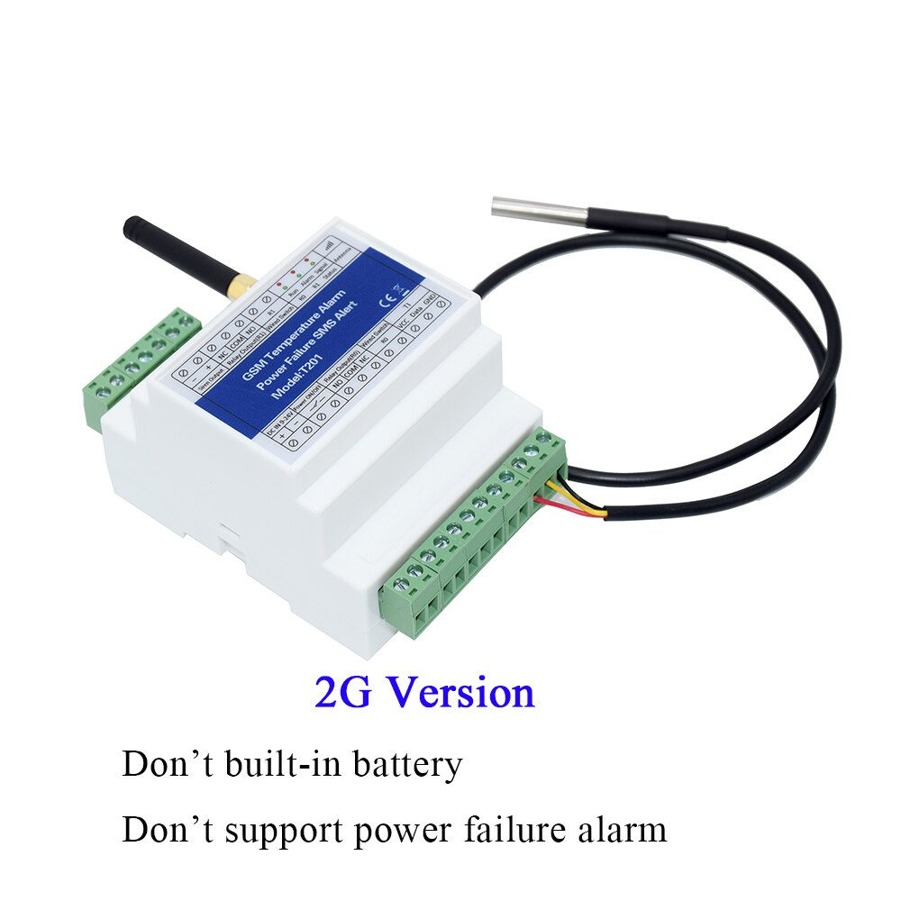Din-Rail 4G Lte Gsm Sms Afstandsbediening Temperatuur Status Monitor Alarm Met 2 Relais Uitgang Stroomuitval herinneren: 2G Version Type A
