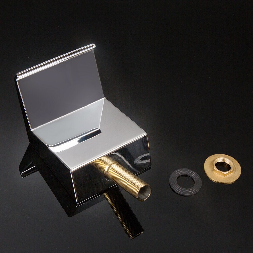 Vierkante Massage Bad Waterval Mixer Badrandcombinaties Jacuzzi Waterafvoer Bad Uitloop Tap Omstelling Messing