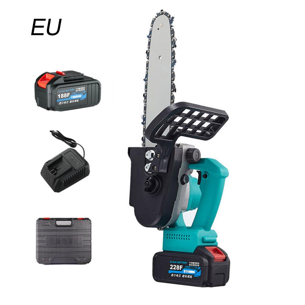 21V 3000Mah Elektrische Kettingzaag 700W Mini Handheld Kettingzaag Met Draadloze Druif Tak Snoeischaar Combo Kit Elektrische power Tool: Blue