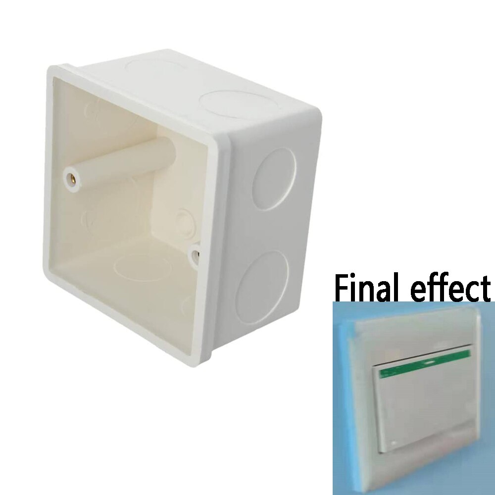 86Type White PVC Flush-Type Wall Mounted Junction Box Wall Switch Box Electrical Outlet Mounting Cassette: Concealed bottom box / 2pcs