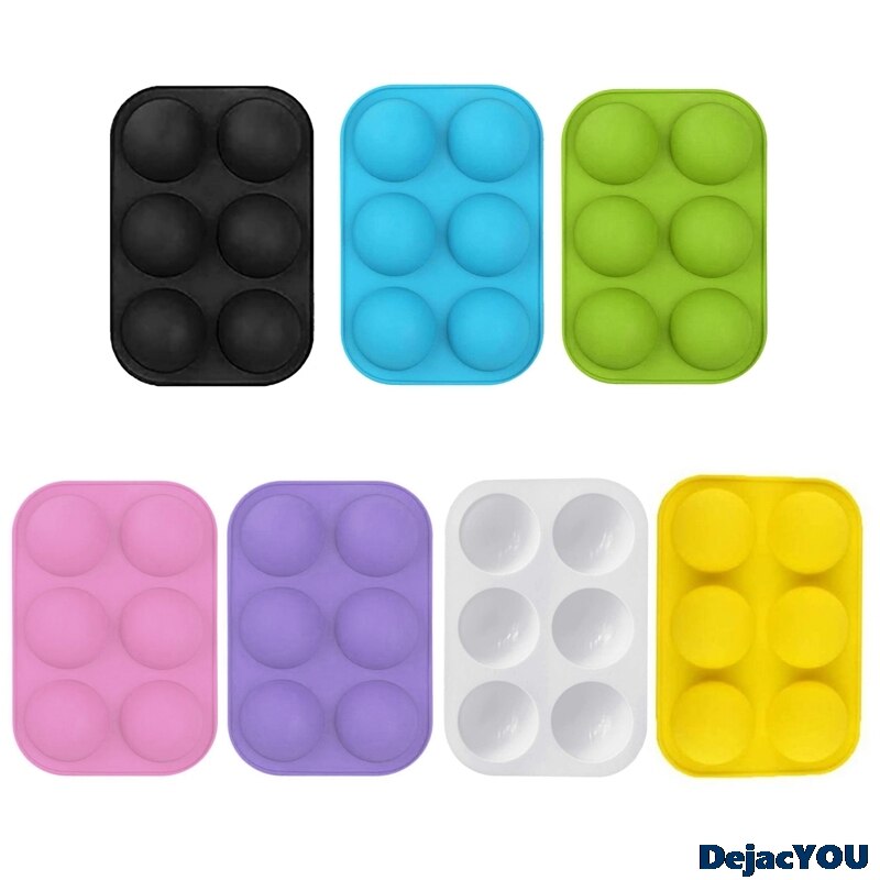 Molde semicircular de silicona para tartas de 6 agujeros, molde semiesférico para Tartas, se utiliza para hacer tartas