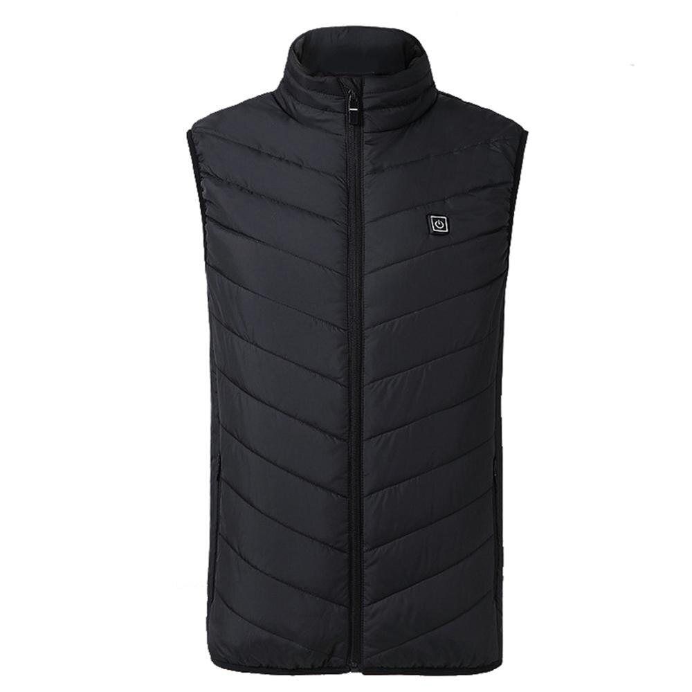 Chaleco térmico eléctrico Flexible para hombre, chaqueta de invierno para deportes, senderismo y pesca,: black / 4XL
