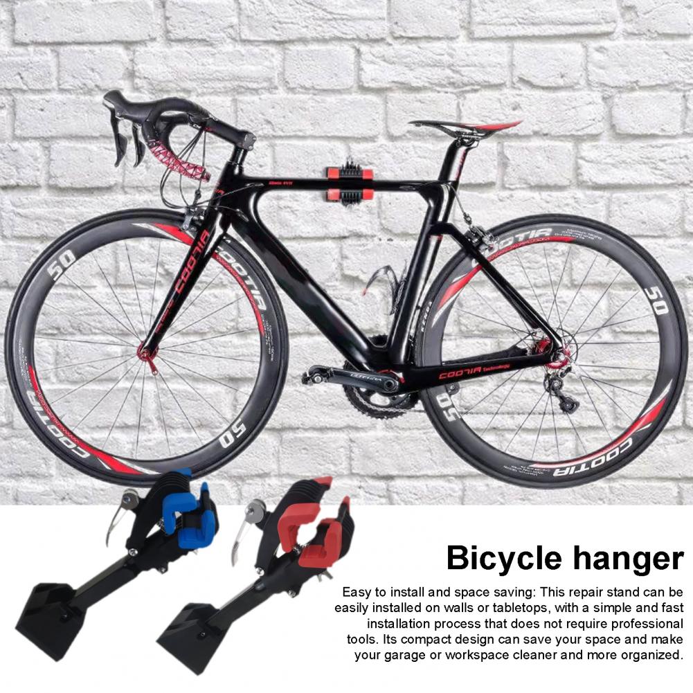 Estante de bicicleta montado en la pared, soporte de reparación de bicicletas duradero con altura ajustable, fuerte capacidad de carga para bicicleta fácil para banco de trabajo