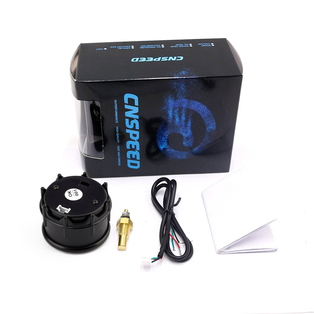 CNSPEED-indicador Digital de temperatura del agua para coche, 2 pulgadas, 52MM, Led azul, 40-150 Celsius, adaptador de Sensor de tubería de junta de temperatura del agua, 1/8NPT
