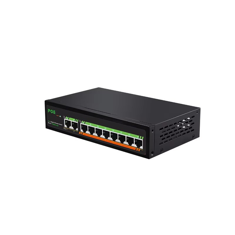 Switch Ethernet Gigabit de 10 Portas com POE, Switch de Rede 1000Mbps com Splitter Ethernet 802.3af/at para Roteador Wifi