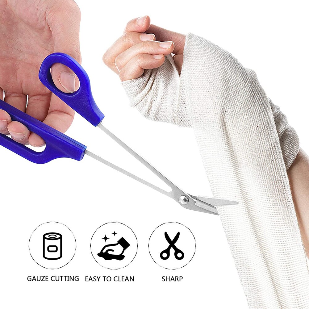 Toenail Scissor Clippers Long Handle Toenail Scissors Stainless Steel Bandage Gauze Scissors Thick Nails Easy Reach Nail Art