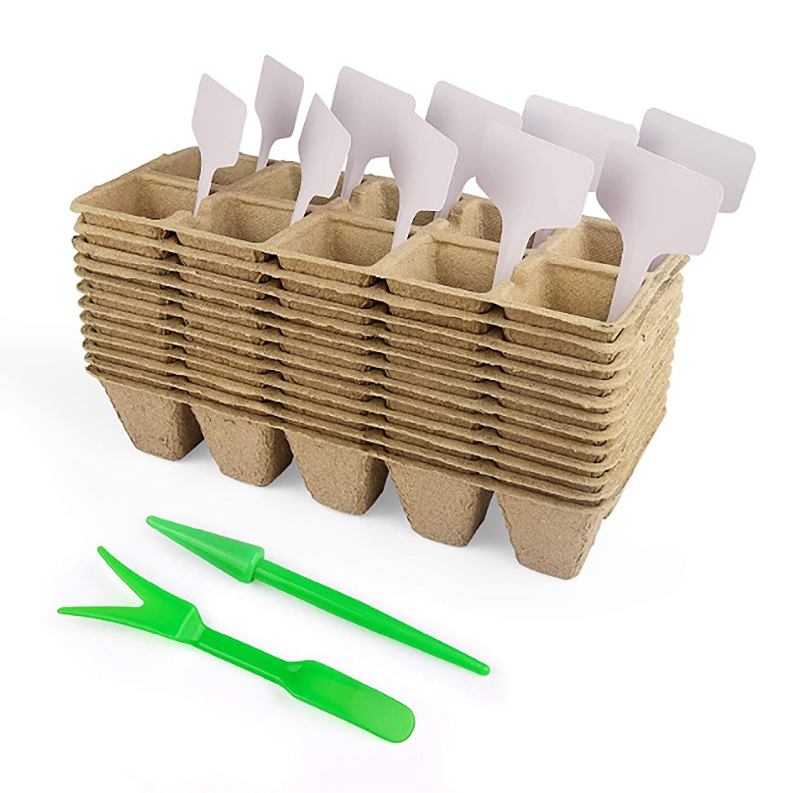 10PCS Seed Starter Pots Trays Kit 12-Hole Pulp Seedling Tray Disposable Nursery Tray Biodegradable Peat Pots Seed Nursery Pots