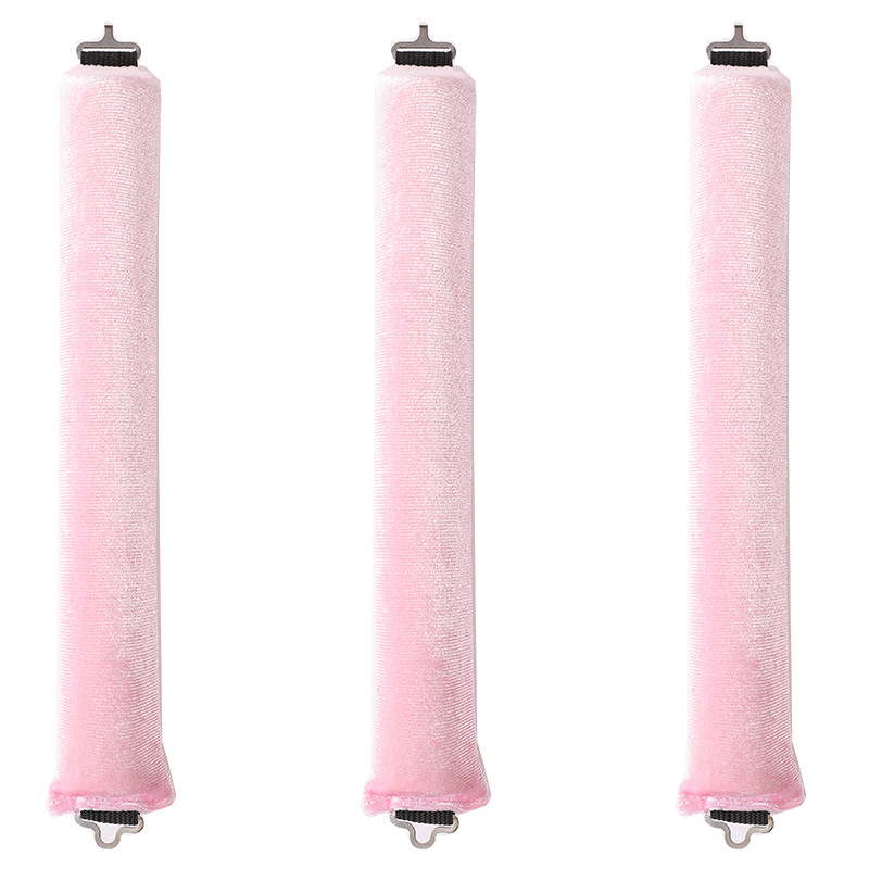 Big Wave Lazy Heatless Curling Rod Plush Head Hair Curler Wave Form Curl Rod Sponge Curling Bouncy Curling Hair Hair Rollers: Pink