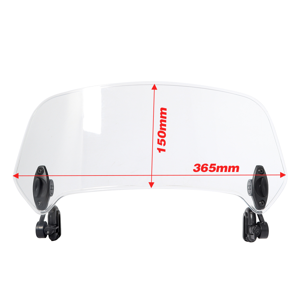 Universal MotorcycleWindshield Extension Adjustable Spoiler Clamp-On Windscreen Deflector: Champagne