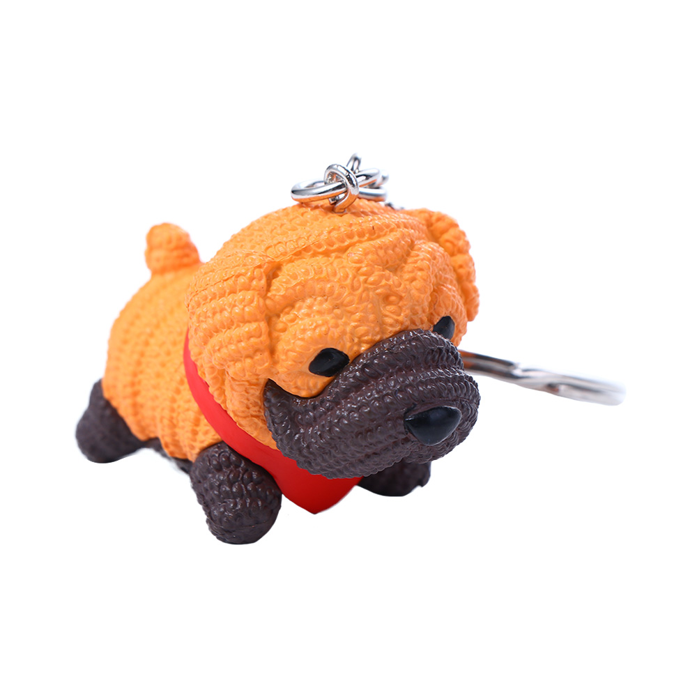 Accesorios interiores para bolsa, accesorios para llaves, bolsa de lana para perros, adornos, llavero de mascota para perro, colgante para bolso, llaveros de muñecos para perros: Rojo