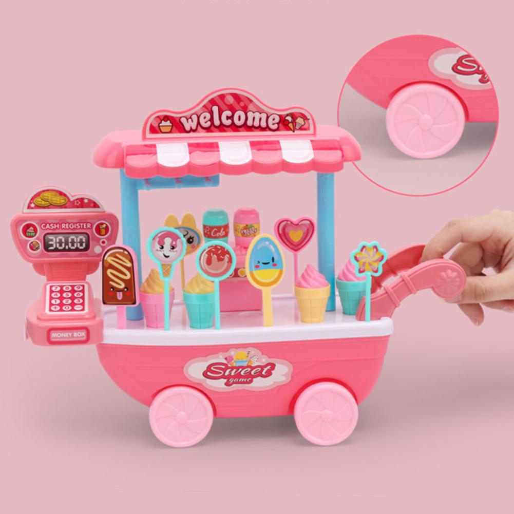 Śliczne lizak wózek szczegółowy projekt trwałe plastikowe dzieci domu symulacyjne cukierki sklep udawaj zagraj w prezent urodzinowy dla niej