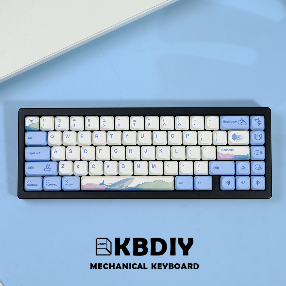 Kbdiy koa profil japanische ozean wal tasten kappen pbt mechanische tastatur tasten kappen russisch koreanisch 135 tasten kappen kunden spezifisch für mx schalter
