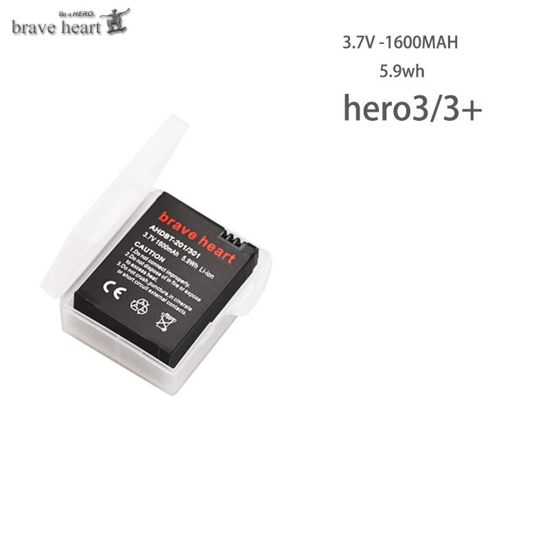 3.7v 1600 mah go pro hero 3 3+  gopro 3 gopro 3 hero 3+  batteri med etui + lcd dual usb-oplader til gopro hero 3 3+  kamera: 1 batteri